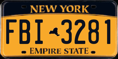 NY license plate FBI3281