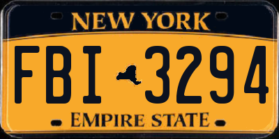 NY license plate FBI3294