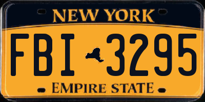 NY license plate FBI3295