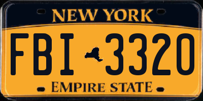NY license plate FBI3320