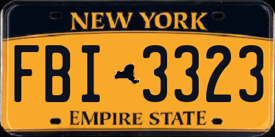 NY license plate FBI3323