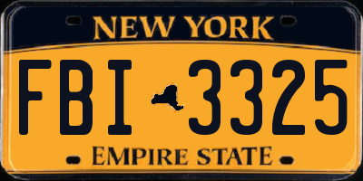 NY license plate FBI3325