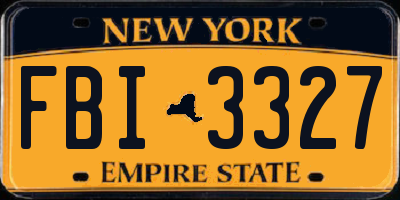 NY license plate FBI3327