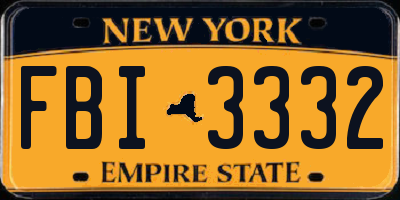 NY license plate FBI3332