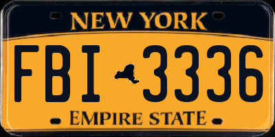 NY license plate FBI3336