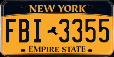 NY license plate FBI3355