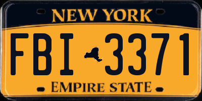 NY license plate FBI3371