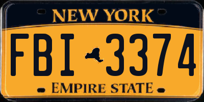 NY license plate FBI3374