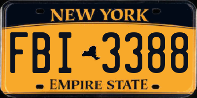 NY license plate FBI3388