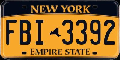 NY license plate FBI3392
