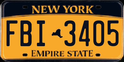 NY license plate FBI3405