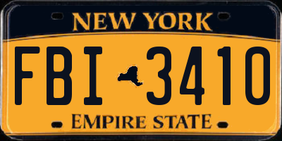 NY license plate FBI3410