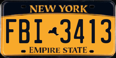 NY license plate FBI3413
