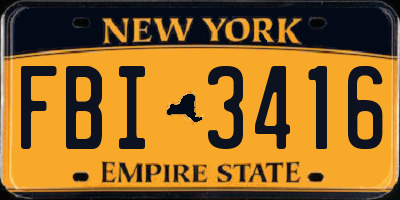 NY license plate FBI3416