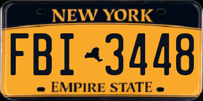NY license plate FBI3448