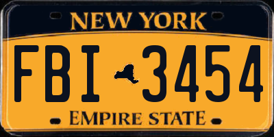 NY license plate FBI3454