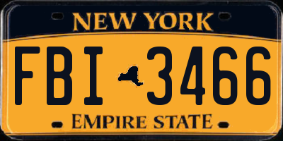 NY license plate FBI3466