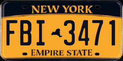 NY license plate FBI3471