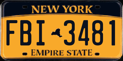NY license plate FBI3481