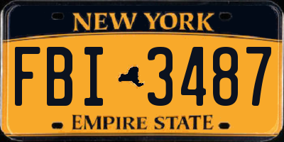NY license plate FBI3487