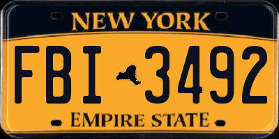 NY license plate FBI3492