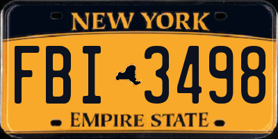 NY license plate FBI3498