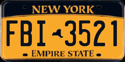 NY license plate FBI3521