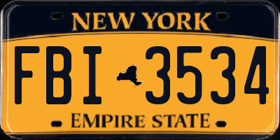 NY license plate FBI3534