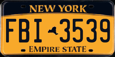 NY license plate FBI3539