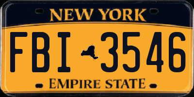 NY license plate FBI3546