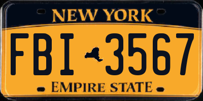 NY license plate FBI3567