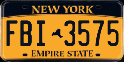 NY license plate FBI3575