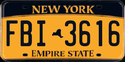 NY license plate FBI3616