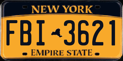 NY license plate FBI3621
