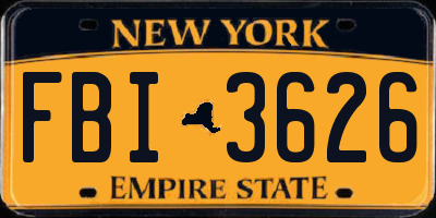 NY license plate FBI3626
