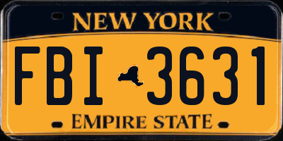 NY license plate FBI3631