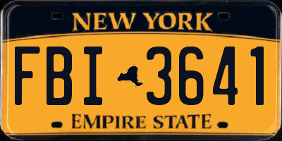 NY license plate FBI3641
