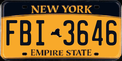 NY license plate FBI3646