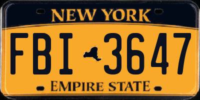 NY license plate FBI3647