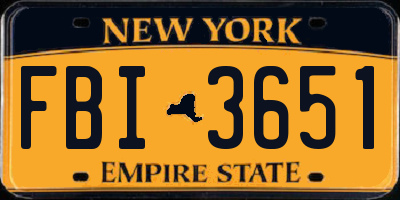 NY license plate FBI3651