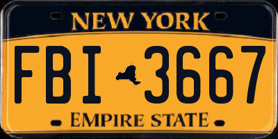 NY license plate FBI3667