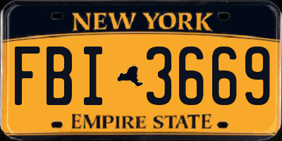NY license plate FBI3669
