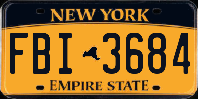 NY license plate FBI3684