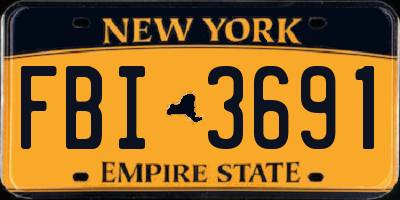 NY license plate FBI3691