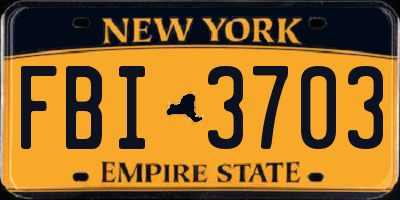 NY license plate FBI3703