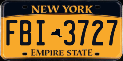 NY license plate FBI3727