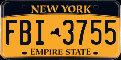 NY license plate FBI3755