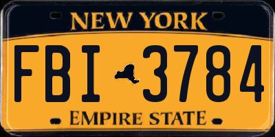 NY license plate FBI3784