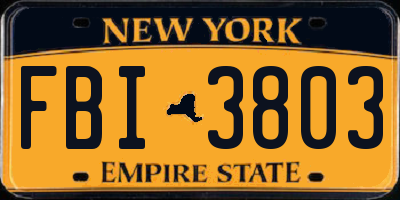 NY license plate FBI3803