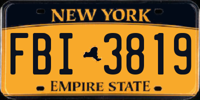 NY license plate FBI3819
